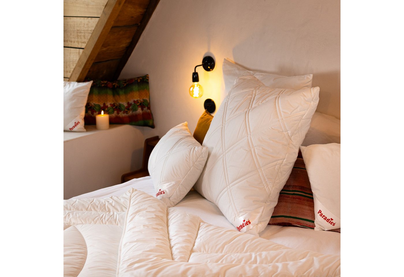 Paradies Kopfkissen Softy Top Plus, Kissen mit versteppter Hülle und Reißverschluss, Füllung: 100% Polyester, Bezug: Baumwolle, Kopfkissen 40 x 80 cm – Bild 4 von 5