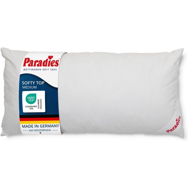 Paradies Kopfkissen Softy Top, Kissen mit Reißverschluss, Füllung: 100% Polyester, Bezug: 100% Baumwolle, Seitenschläfer, Bauchschläfer, Rückenschläfer, Kopfkis