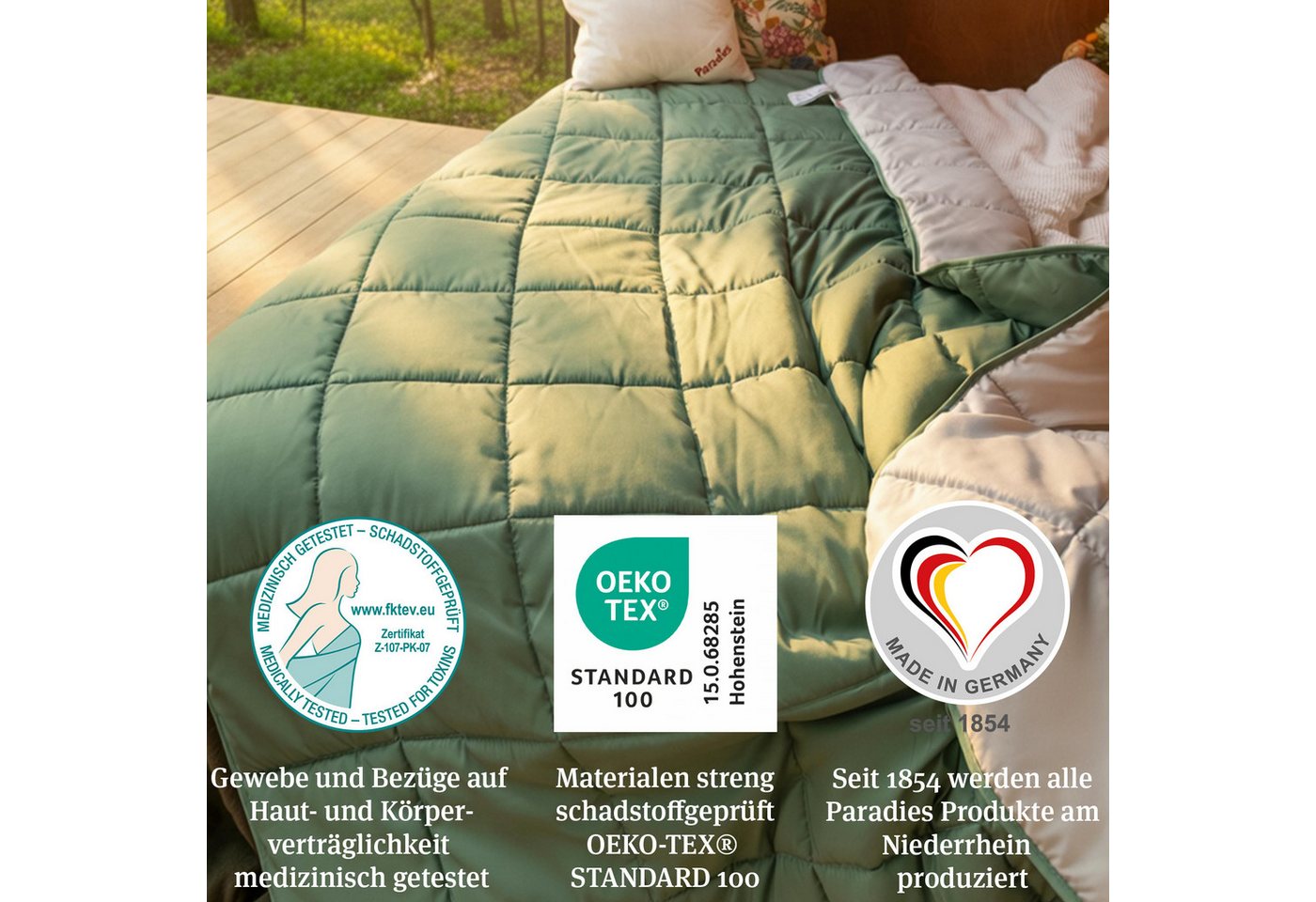 Paradies Microfaserbettdecke Sorelia, Bettdecke ohne Bezug nutzbar, Füllung: 100% Polyester, Bezug: 100% Polyester, Bettdecke mit integriertem Bezug, Zweifarbig – Bild 4 von 5