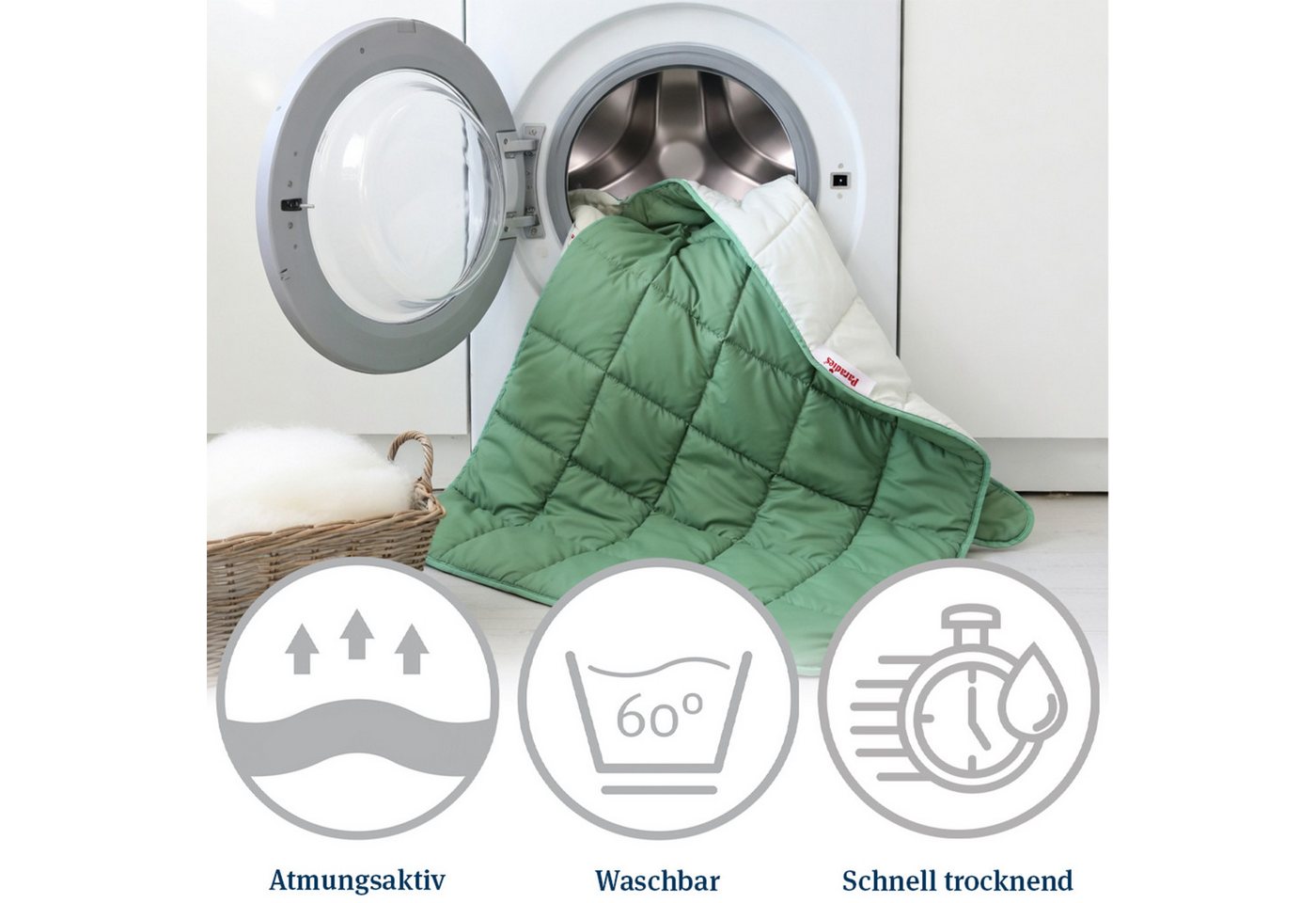Paradies Microfaserbettdecke Sorelia, Bettdecke ohne Bezug nutzbar, Füllung: 100% Polyester, Bezug: 100% Polyester, Bettdecke mit integriertem Bezug, Zweifarbig – Bild 4 von 5