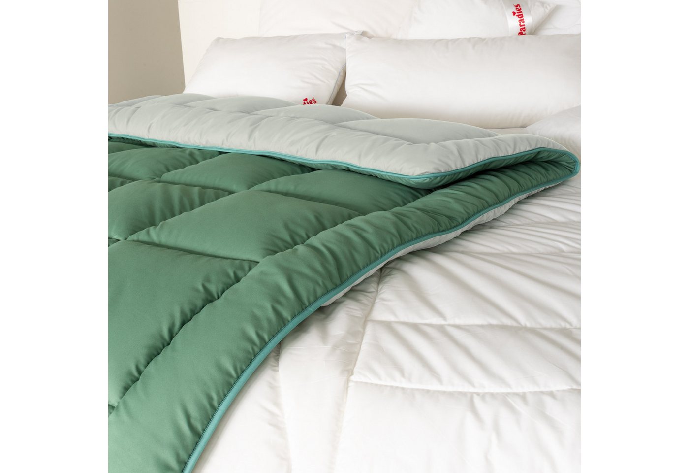 Paradies Microfaserbettdecke Sorelia, Bettdecke ohne Bezug nutzbar, Füllung: 100% Polyester, Bezug: 100% Polyester, Bettdecke mit integriertem Bezug, Zweifarbig – Bild 5 von 5