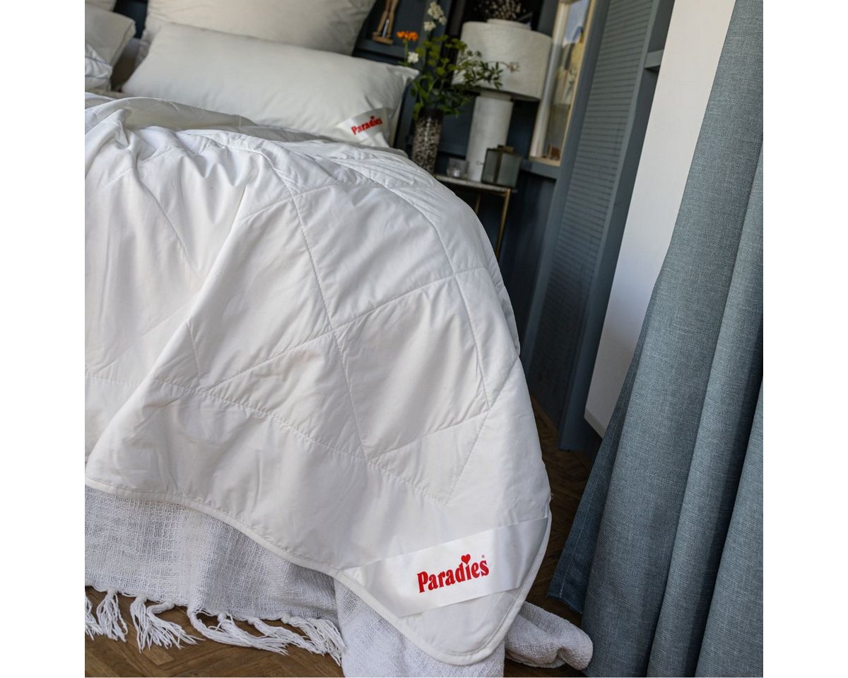 Paradies Sommerbettdecke Cool Dream, kühlende Bettdecke, Füllung: 50% Viskose (mit paraffinhaltigen Mikrokapseln), 50% Lyocell, Bezug: 50% Baumwolle, 50% Lyocel – Bild 4 von 5