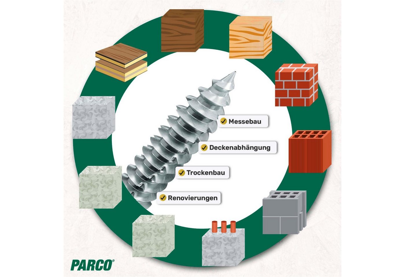 PARCO Fensterrahmenschraube Typ Pan Head, Silverline, TX30, 7,5x182mm & weitere - 100 Stück, Hohe Belastbarkeit, Einfache Montage, Doppeltes Gewinde – Bild 3 von 5