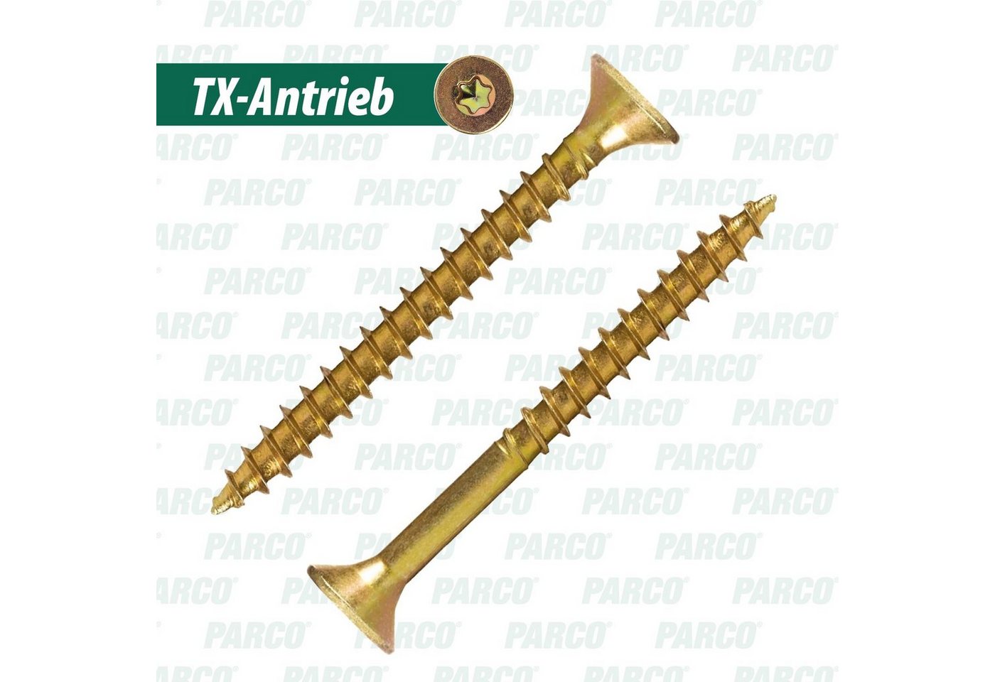 PARCO Schrauben- und Dübel-Set Spanplattenschrauben Sortiment Holzschrauben 1400/4900 Stück, (1400 St), Torx-Antrieb, Rostschutzbeschichtung – Bild 4 von 5
