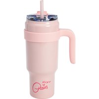 PARIS HILTON Isolier-Trinkbecher mit abnehmbarem Griff und Trinkhalm (Pink)