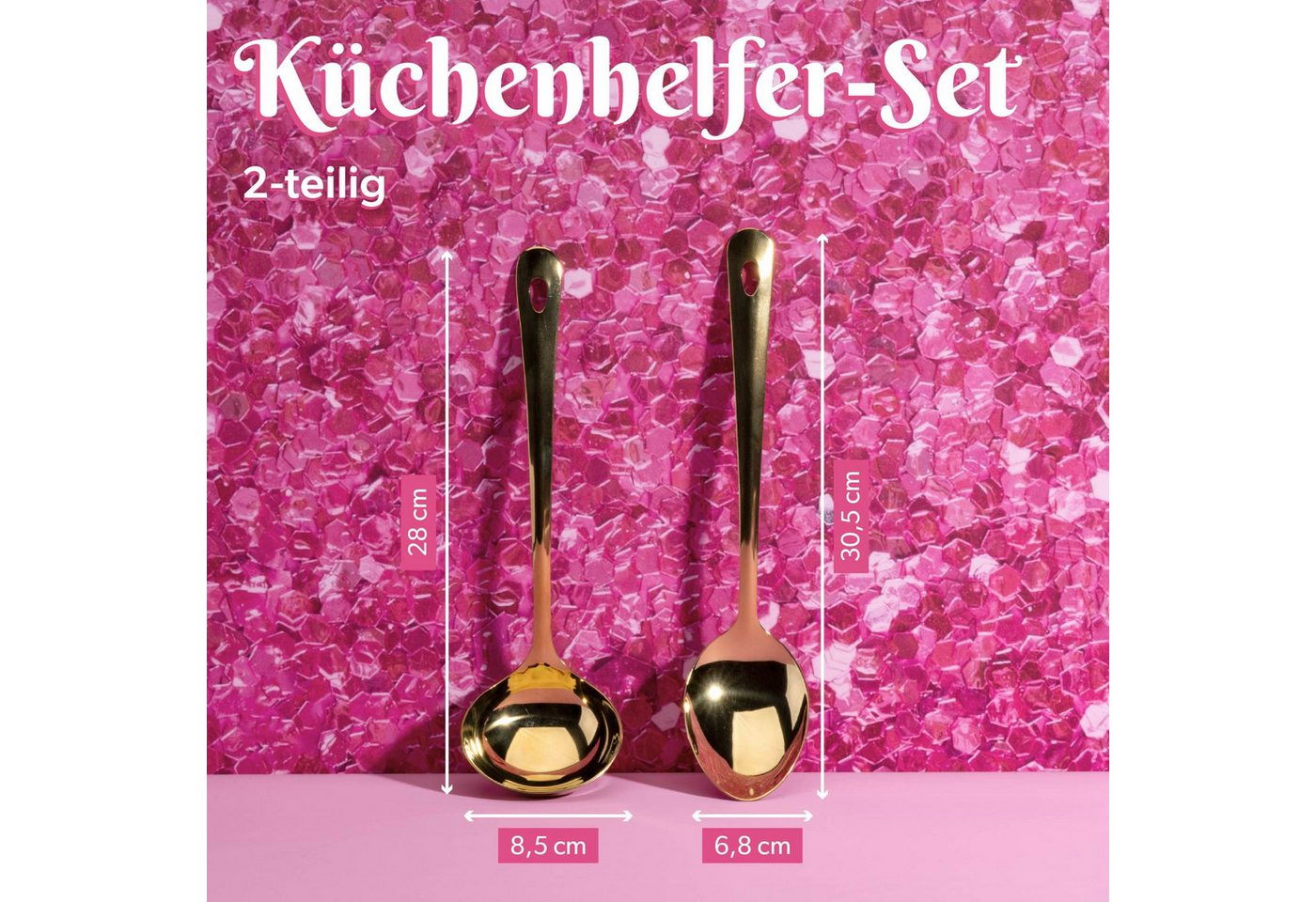 Paris Hilton Kochbesteck-Set Küchenhelfer-Set, Servierlöffel & Schöpflöffel, Edelstahl – Bild 2 von 5