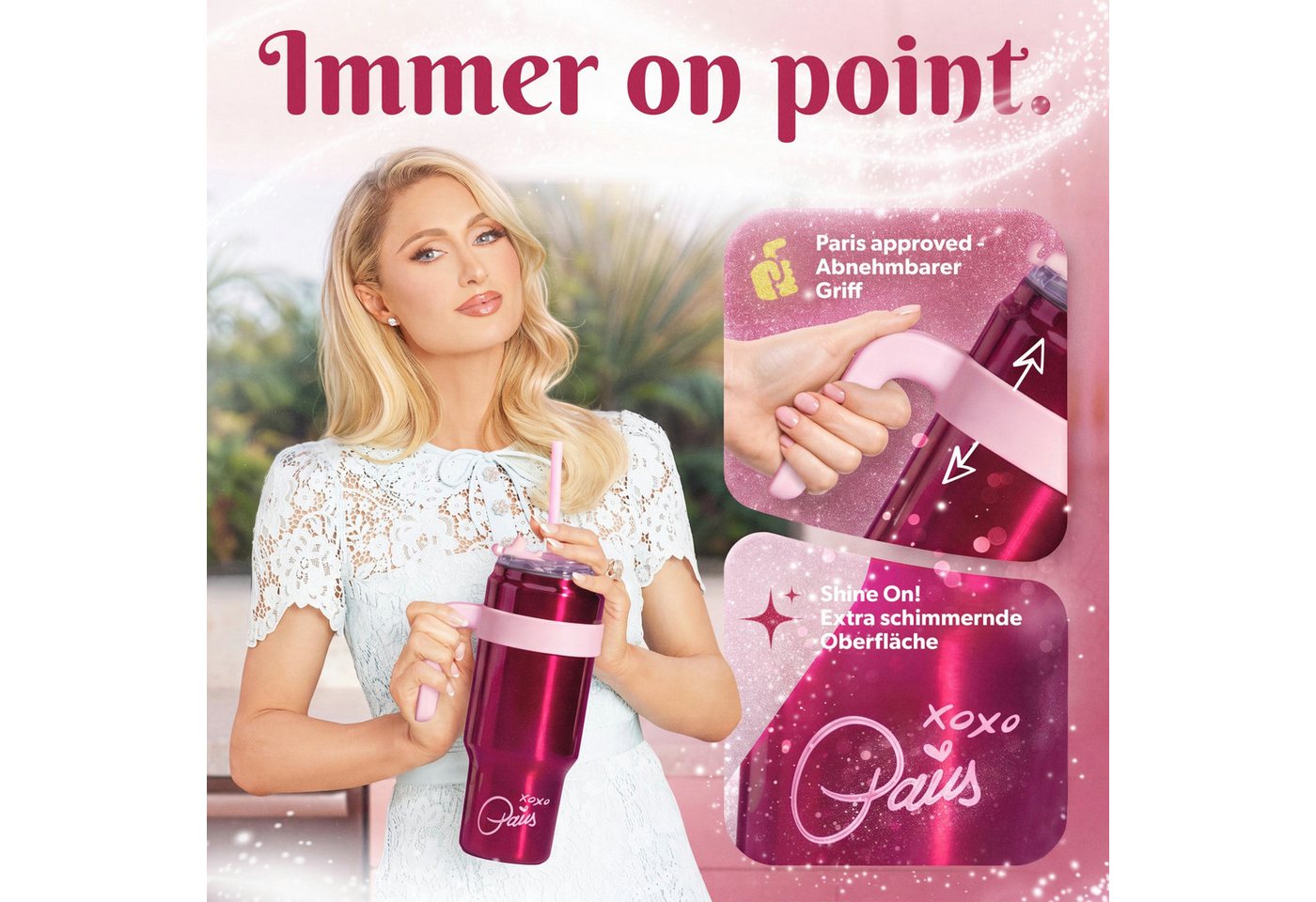 Paris Hilton Thermobecher Isolier-Trinkbecher, Thermobecher, Edelstahlbecher, Trinkcup – Bild 4 von 5