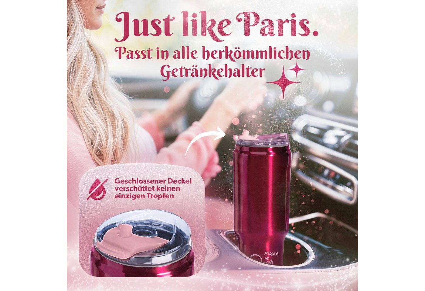 Paris Hilton Thermobecher Isolier-Trinkbecher, Thermobecher, Edelstahlbecher, Trinkcup – Bild 5 von 5