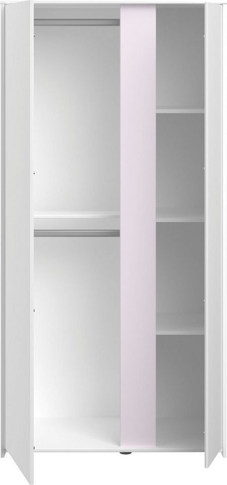 Parisot Jugendzimmer-Set Pirouette, farbige Einsätze drehbar- Rosa oder Grau, (Set, 6-tlg., Schreibtisch, Bett, Schubkasten, Kleiderschrank, Kommode, Nachttisch – Bild 5 von 5
