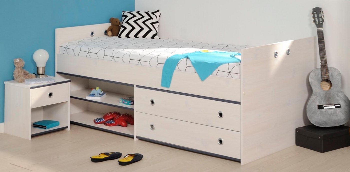 Parisot Jugendzimmer-Set Smoozy, (Set, 3-tlg., Stauraumbett, Nachttisch und Kleiderschrank) – Bild 2 von 5