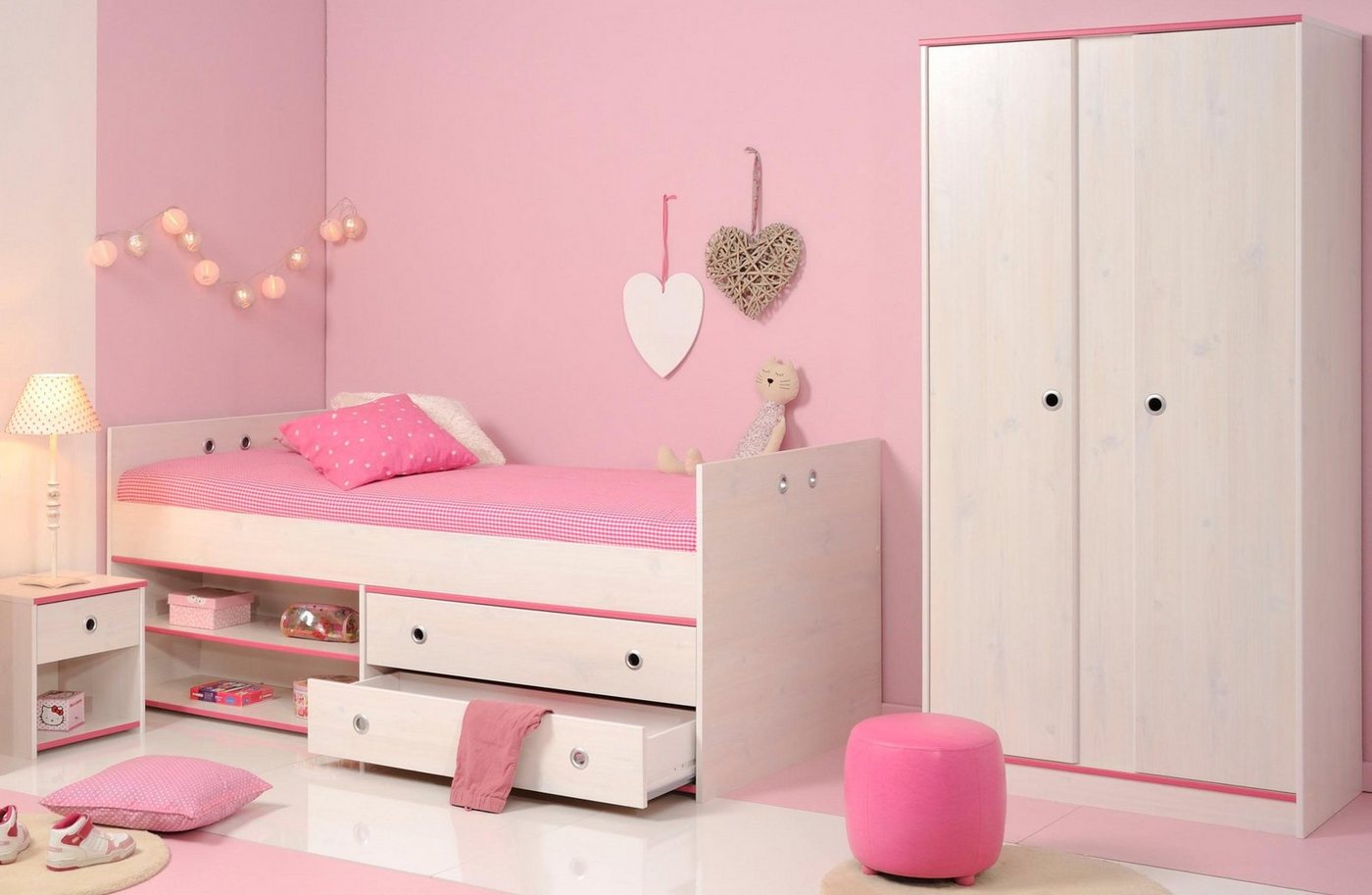 Parisot Jugendzimmer-Set Smoozy, (Set, 3-tlg., Stauraumbett, Nachttisch und Kleiderschrank) – Bild 3 von 5