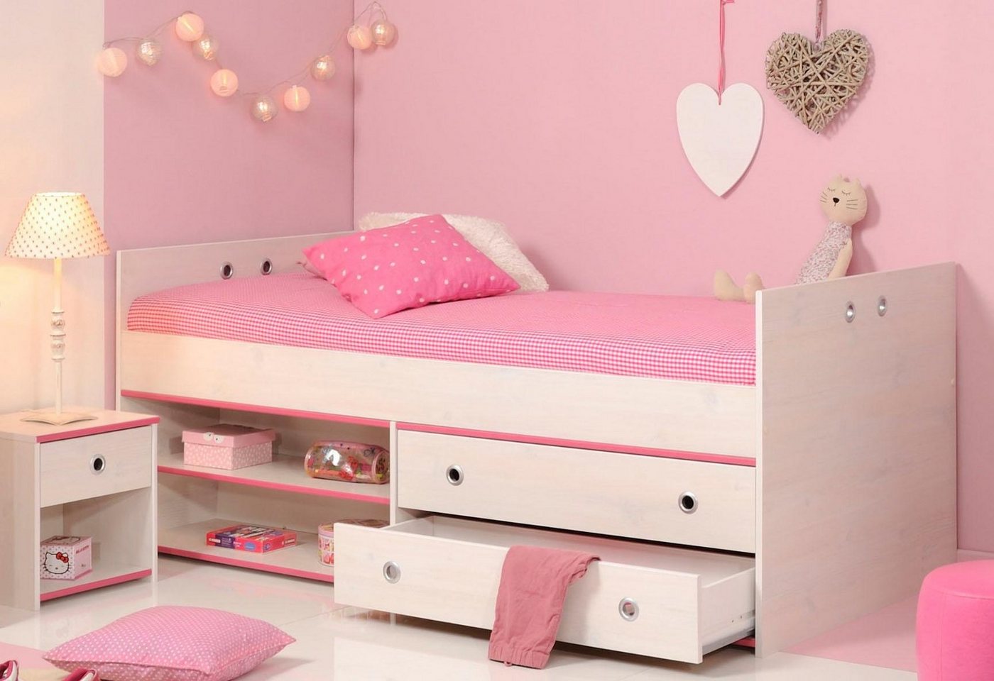 Parisot Jugendzimmer-Set Smoozy, (Set, 3-tlg., Stauraumbett, Nachttisch und Kleiderschrank) – Bild 4 von 5