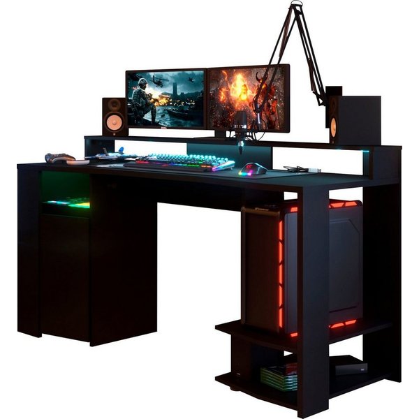 Parisot Kinderschreibtisch Gaming, Gamingtisch, Jugendschreibtisch, Schreibtisch, inkl. LED Beleuchtung
