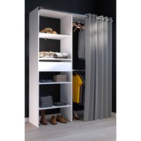 Parisot Kleiderschrank mit Vorhang "Bari 1" Weiß