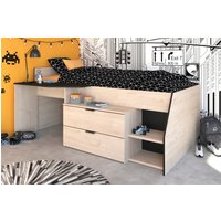 Parisot Multifunktions Hochbett "Milky 2" Industrial Style / Eiche Jackson