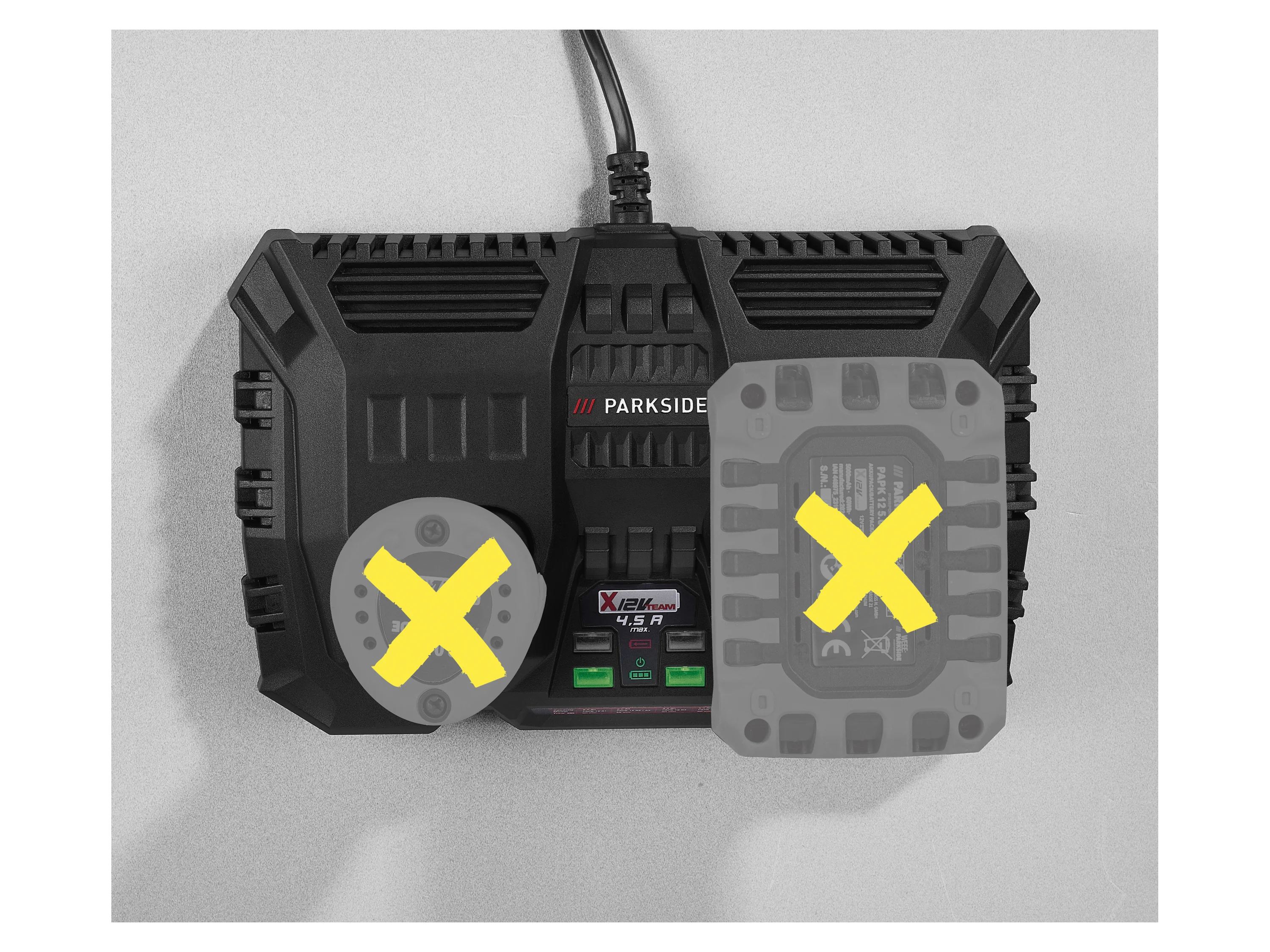 PARKSIDE® 12 V / 2 x 4,5 A / Doppel-Ladegerät »PDSLK 12 B2«, ohne Akkus – Bild 3 von 4