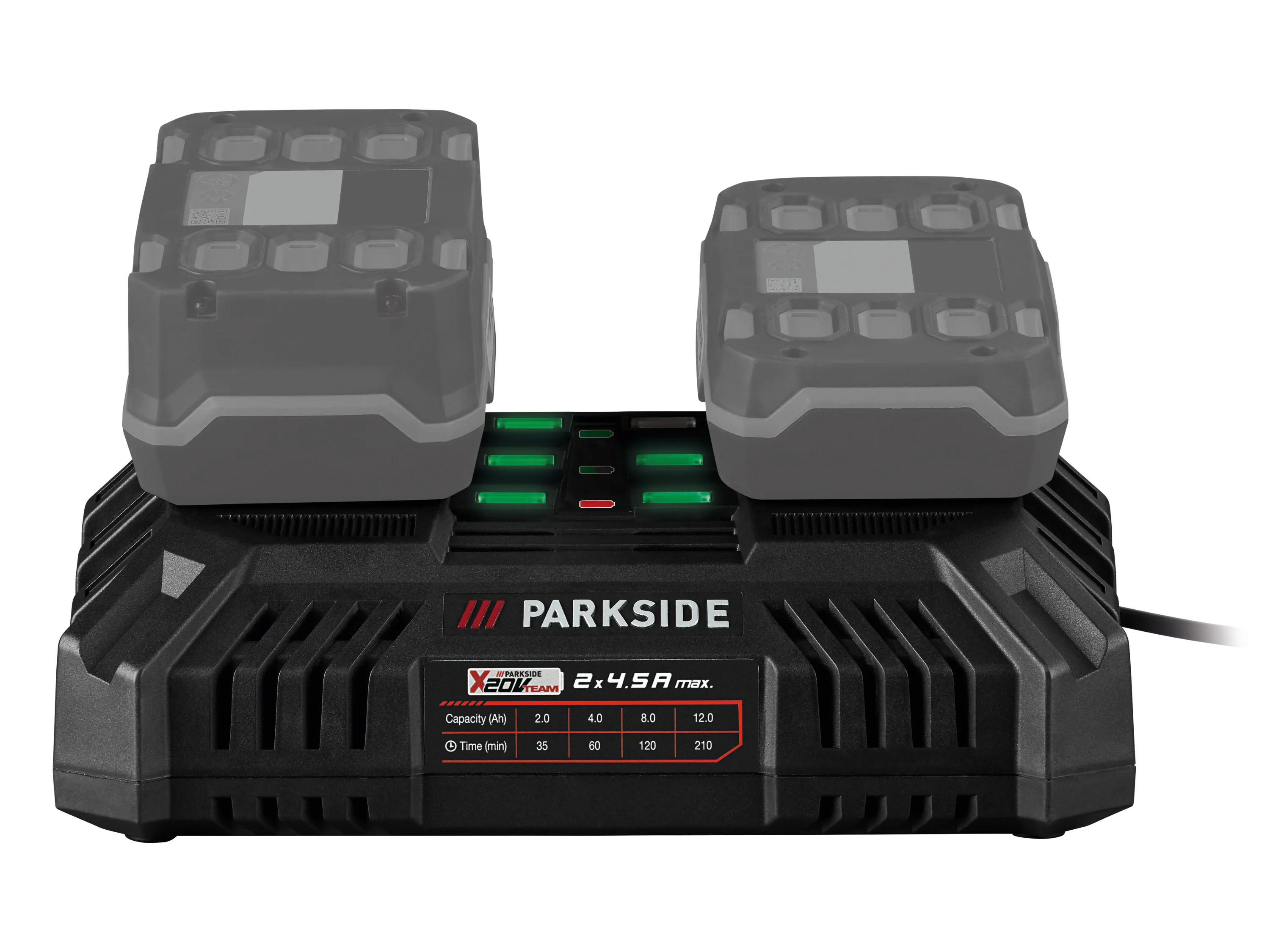 PARKSIDE® 20 V / 2x 4,5 A Akku-Doppelladegerät »PDSLG 20 B1«, ohne Akku – Bild 4 von 4