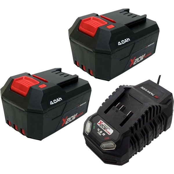 Parkside 2X 4Ah Akku + 1x 4,5A Ladegerät 20V für die Serie X20V 4 Ah Akku-Set (20 V)