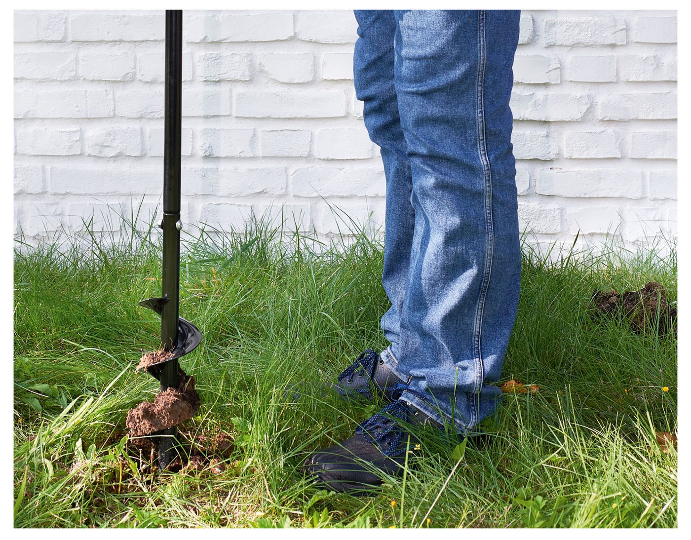 Parkside Handerdbohrer Garten Erdlochbohrer Bohr-Durchmesser: 10 cm 3-teilig zerlegbar, ⌀ 10 cm, Bohrtiefe: 80 cm – Bild 3 von 4