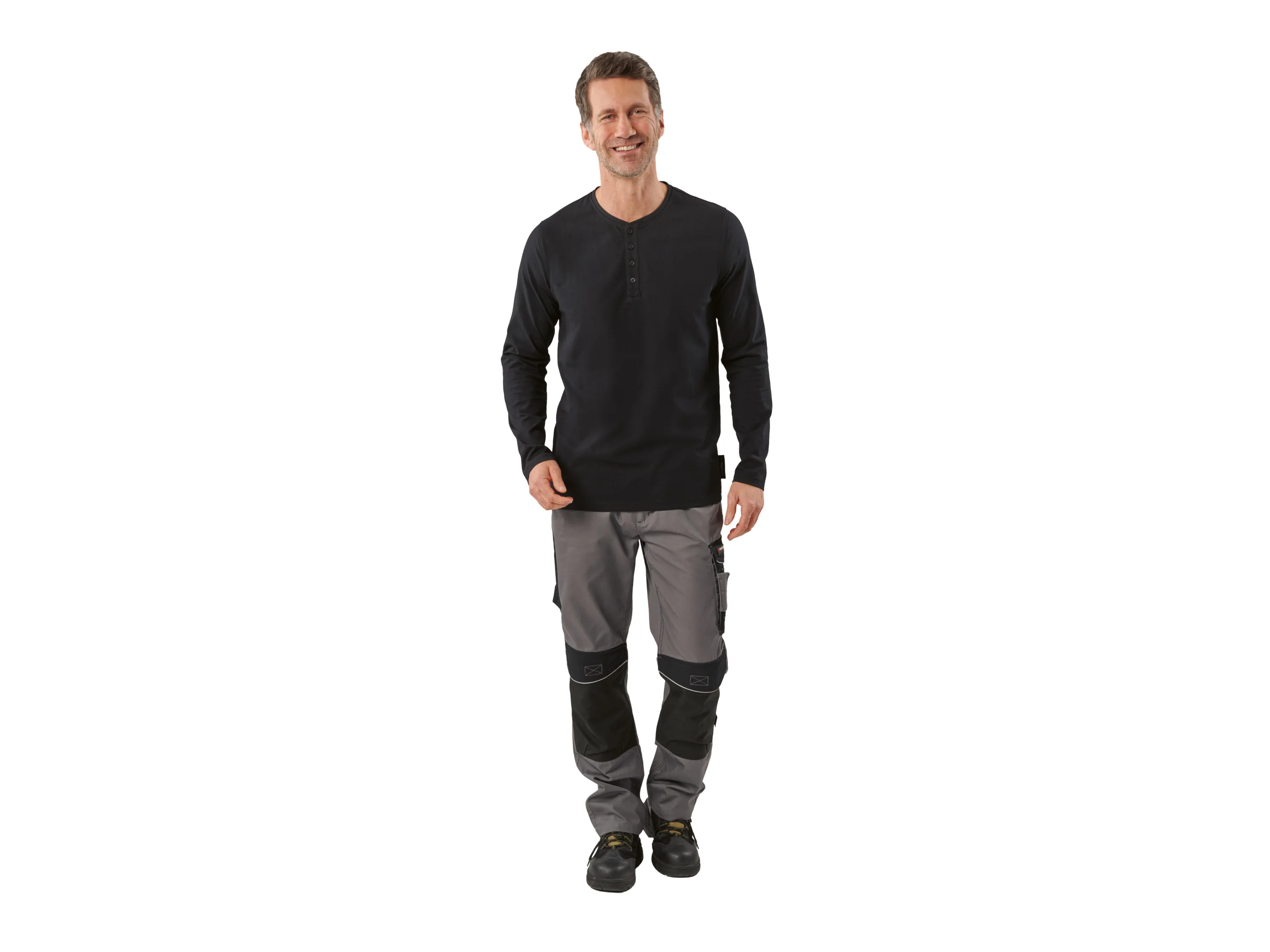 Herren Langarmshirt (Schwarz, L (52/54)) – Bild 2 von 4