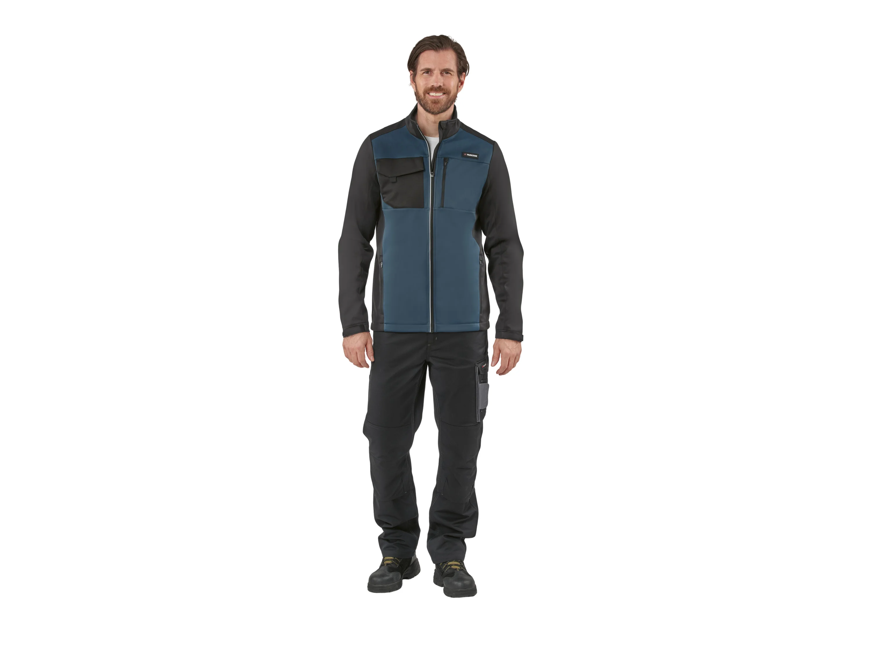 PARKSIDE® Herren Softshelljacke (Schwarz/blau, XL (56/58)) – Bild 2 von 3