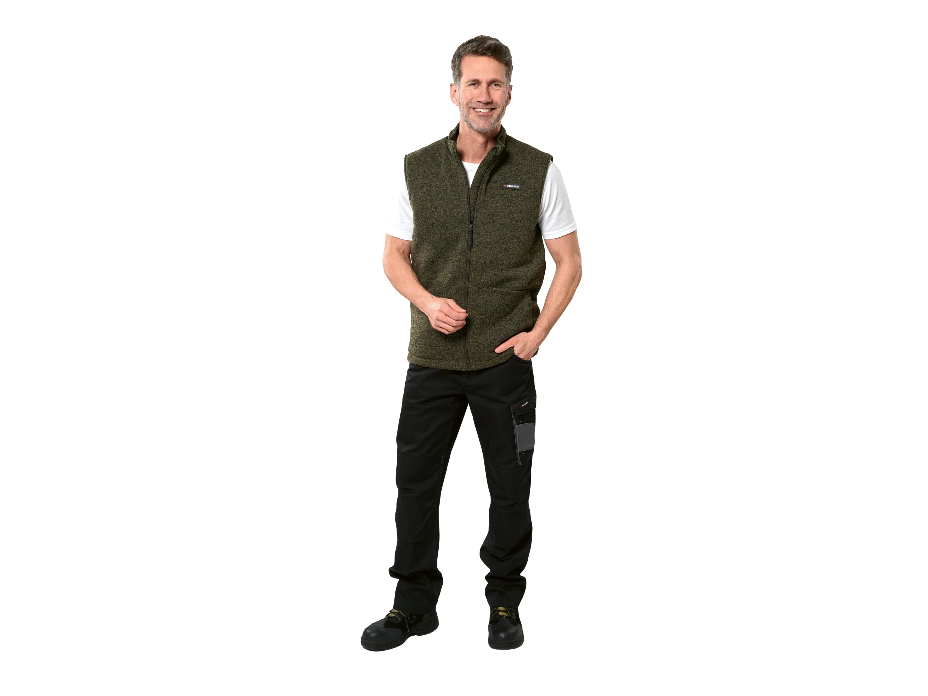 PARKSIDE® Herren Strickfleece-Weste (Khaki, XXL (60/62)) – Bild 2 von 3