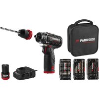 PARKSIDE PERFORMANCE® 12 V Akku-Bohrschrauber-Starterset »PBSPA 12 E4«, mit Akkus und Ladegerät