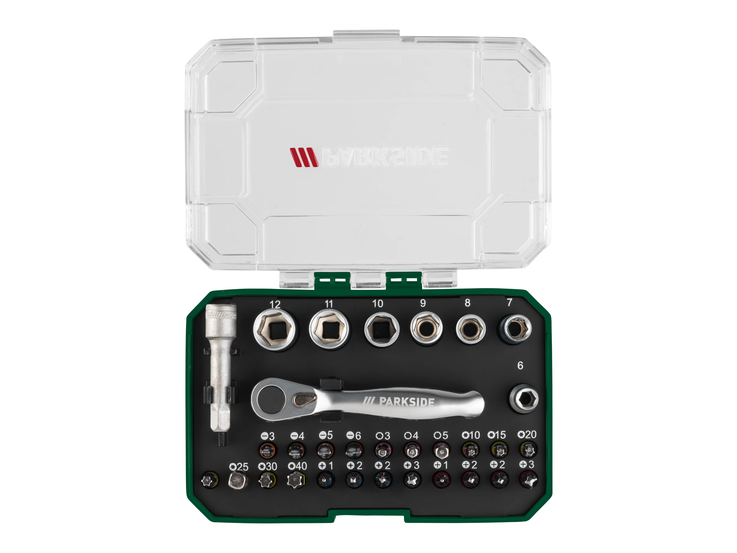 PARKSIDE® Ratschen-Bit- und Steckschlüssel-Set / Bit-Set / Ratschen-Schraubendreher-Bit- und Steckschlüssel-Set (Ratschen Bit Set) – Bild 2 von 4