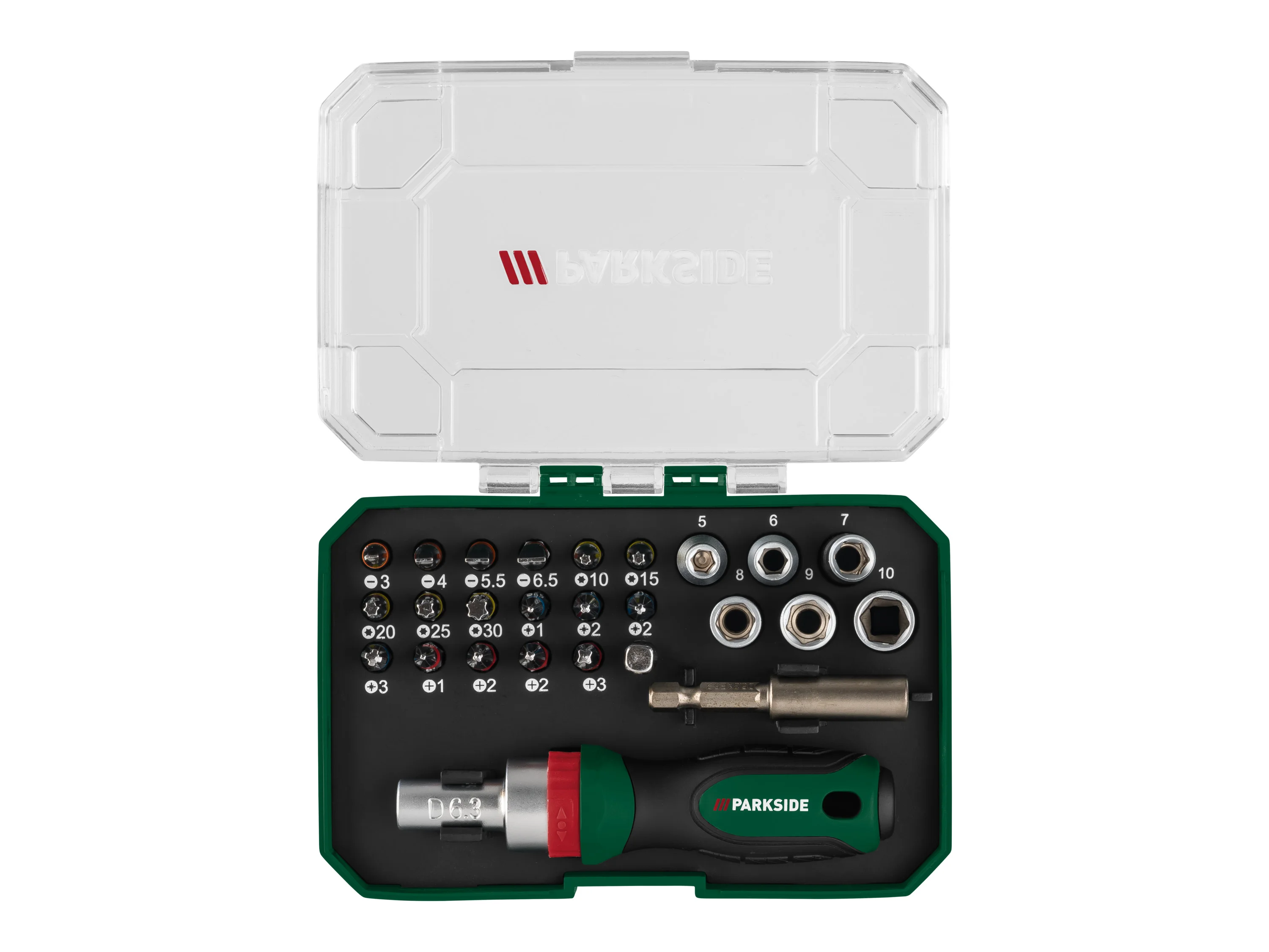 PARKSIDE® Ratschen-Bit- und Steckschlüssel-Set / Bit-Set / Ratschen-Schraubendreher-Bit- und Steckschlüssel-Set (Bit- und Stecknusssatz) – Bild 2 von 3
