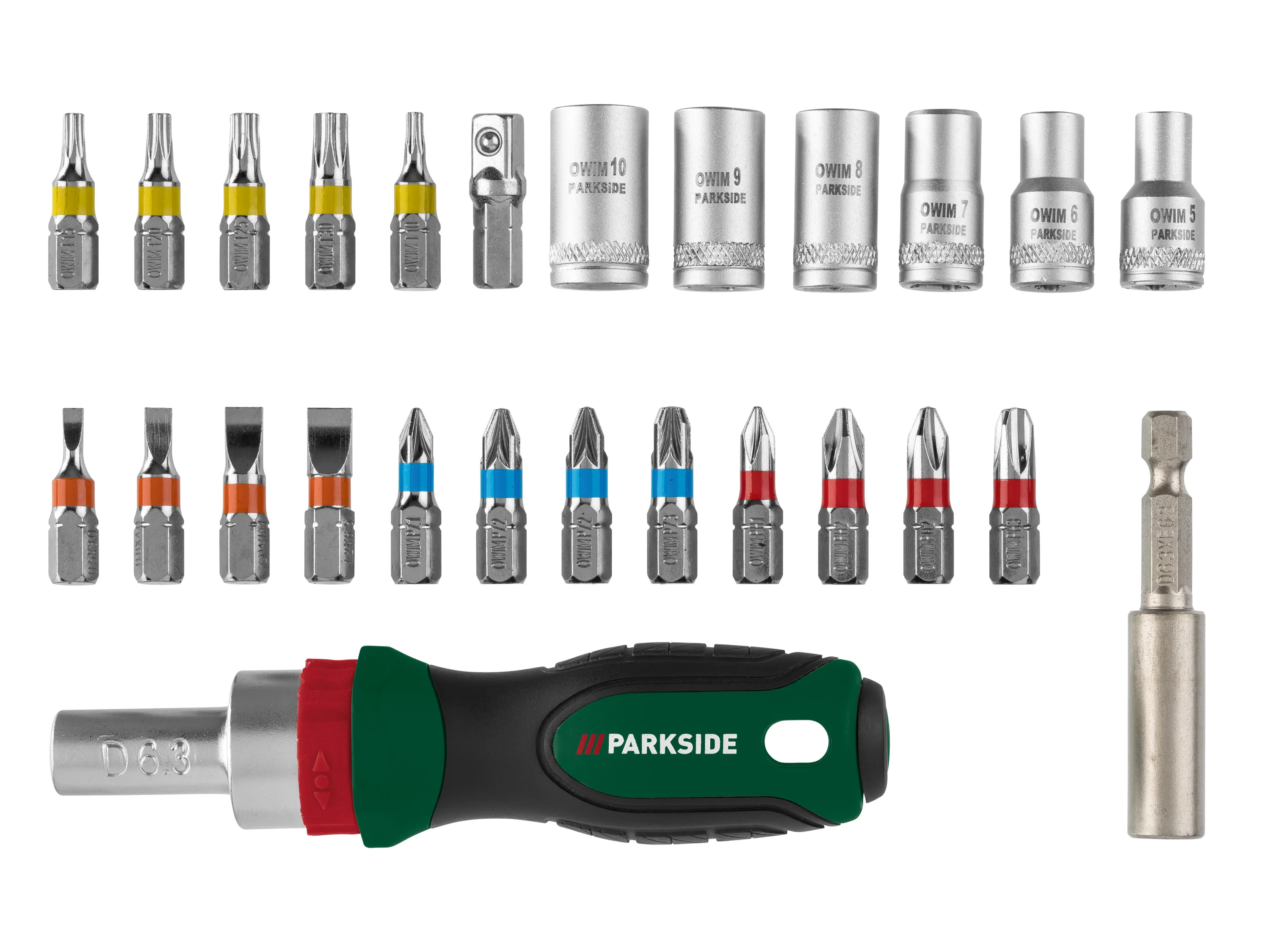 PARKSIDE® Ratschen-Bit- und Steckschlüssel-Set / Bit-Set / Ratschen-Schraubendreher-Bit- und Steckschlüssel-Set (Bit- und Stecknusssatz) – Bild 3 von 3