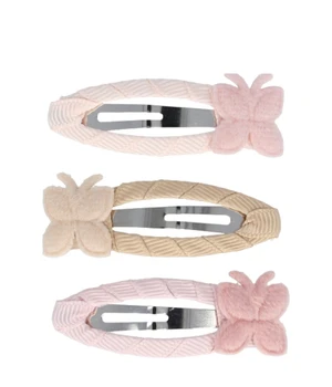 PARSA Beauty Haarclip mit Applikation, Beige, Rosa, Weiß Haarspangen · 3 Stk