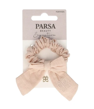 PARSA Beauty Scrunchie mit Schleife, Beige Haargummi · 1 Stk