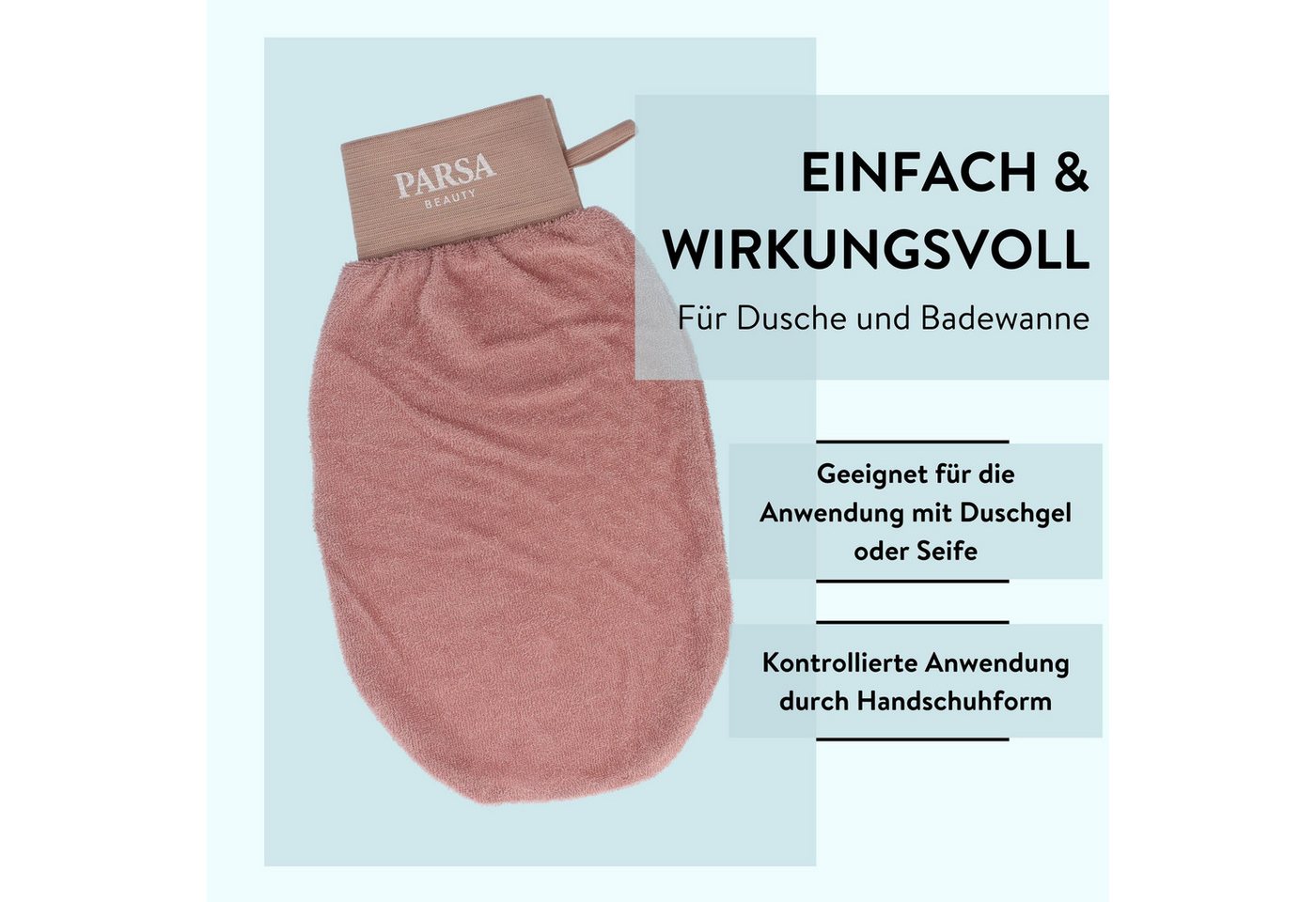 PARSA Beauty Waschhandschuh Wellness Peelinghandschuh Terracotta, sanftes Peeling in Spa-Optik – Bild 5 von 5