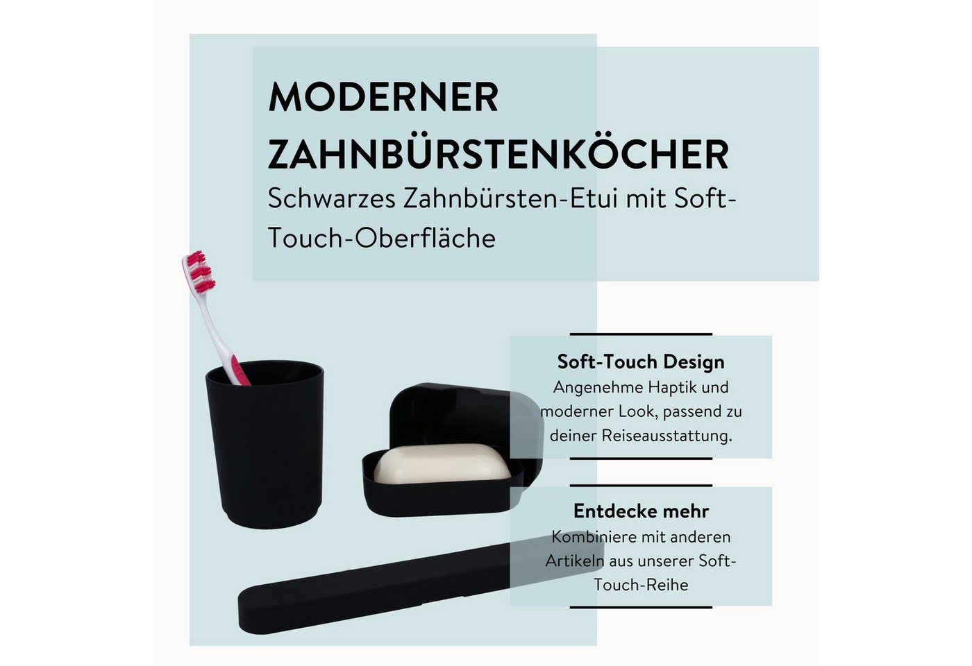 PARSA Beauty Zahnbürstenhalter Essential Zahnbürstenköcher Flair Rubber, Stilvoll & Rutschfest – Bild 3 von 5