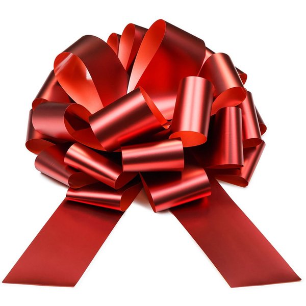 partydeco Geschenkband, Geschenkschleife 30cm Ziehschleife wasserfest & wetterfest Rot