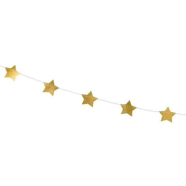 partydeco Girlande, Girlande Sterne 3,6m Gold