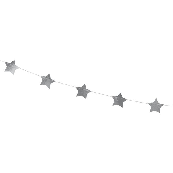 partydeco Girlande, Girlande Sterne 3,6m Silber