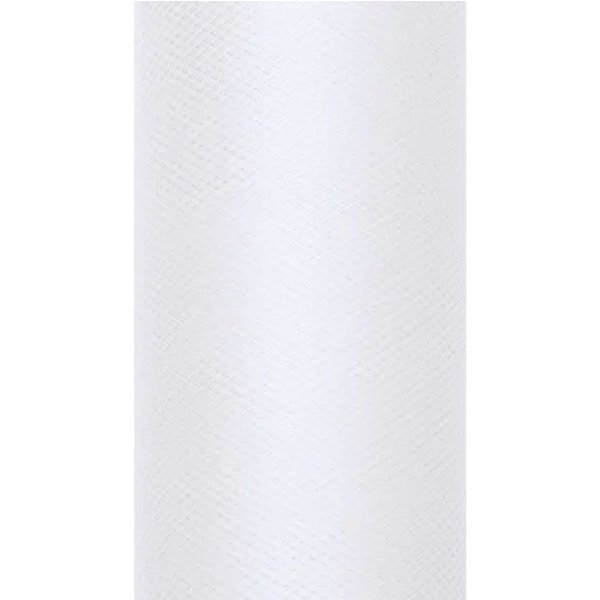 partydeco Hängedekoration Dekostoff Tüll 0,15m x 9m Weiß