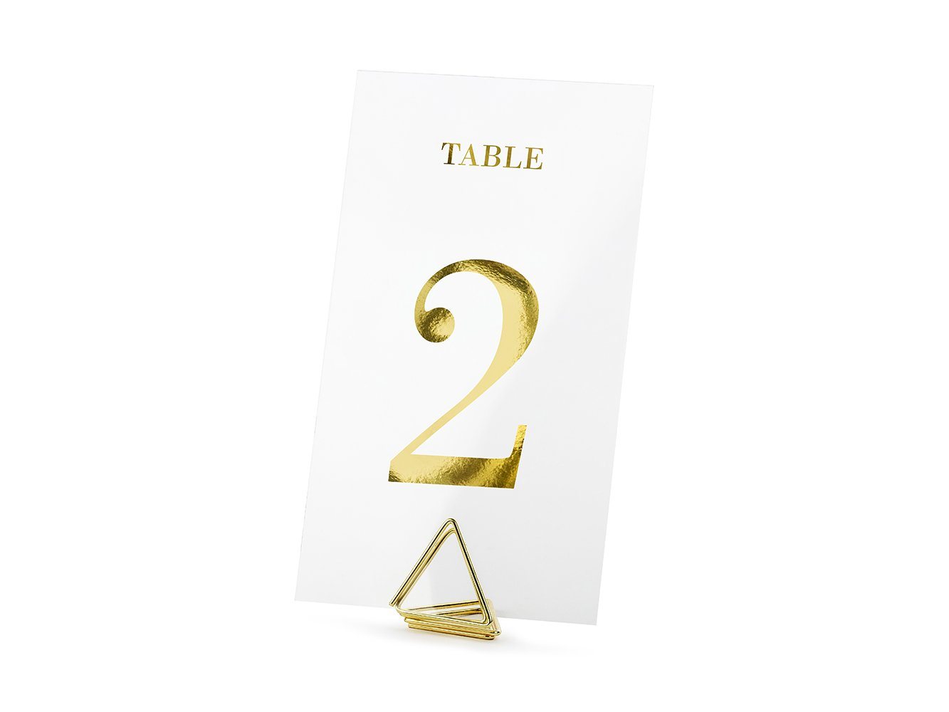 partydeco Papierdekoration, Tischnummern 1-20 Hochzeit 7x12cm transparent gold 20er Set – Bild 3 von 4