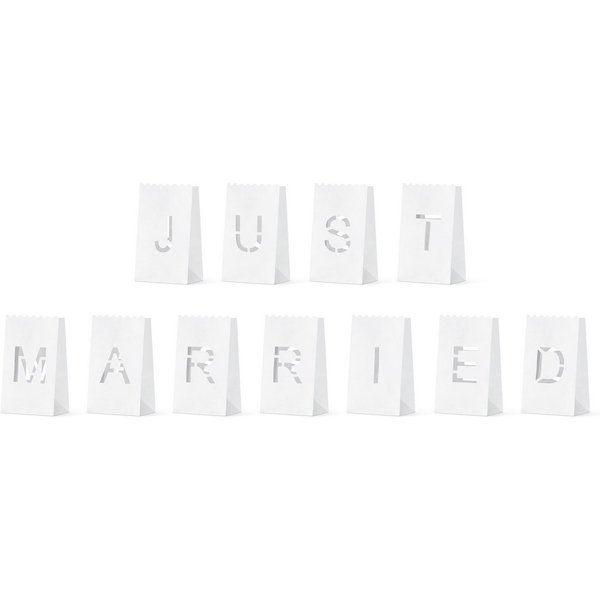 partydeco Papierlaterne, Papierlaterne Just Married / Hochzeit 19cm, 11 Stück