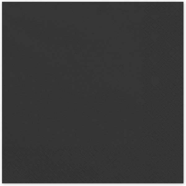 partydeco Papierserviette, Servietten Papier 33x33cm 2-lagig 20 Stück Schwarz