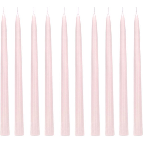 partydeco Spitzkerze, Spitzkerzen 24cm Wachs 10 Stück Altrosa matt