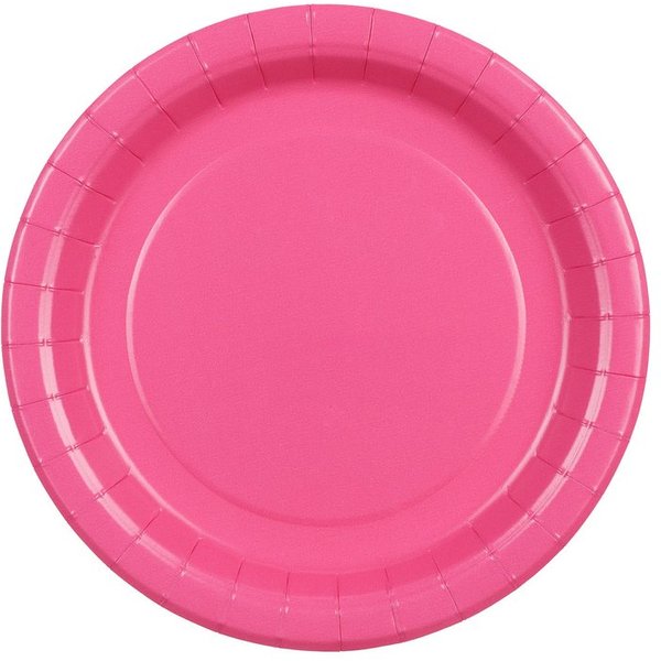 partydeco Teller, Pappteller 18cm 6er Set Pink