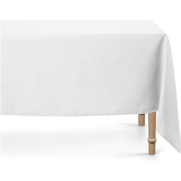 partydeco Tischdecke, Tischdecke rechteckig 180x300cm Polyester Stoff Weiß matt