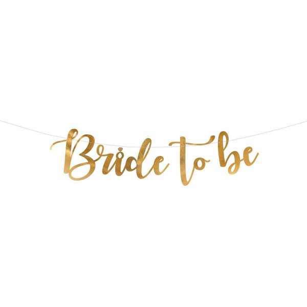 partydeco Wimpelkette, Bride to be Girlande 80x19cm gold metallic