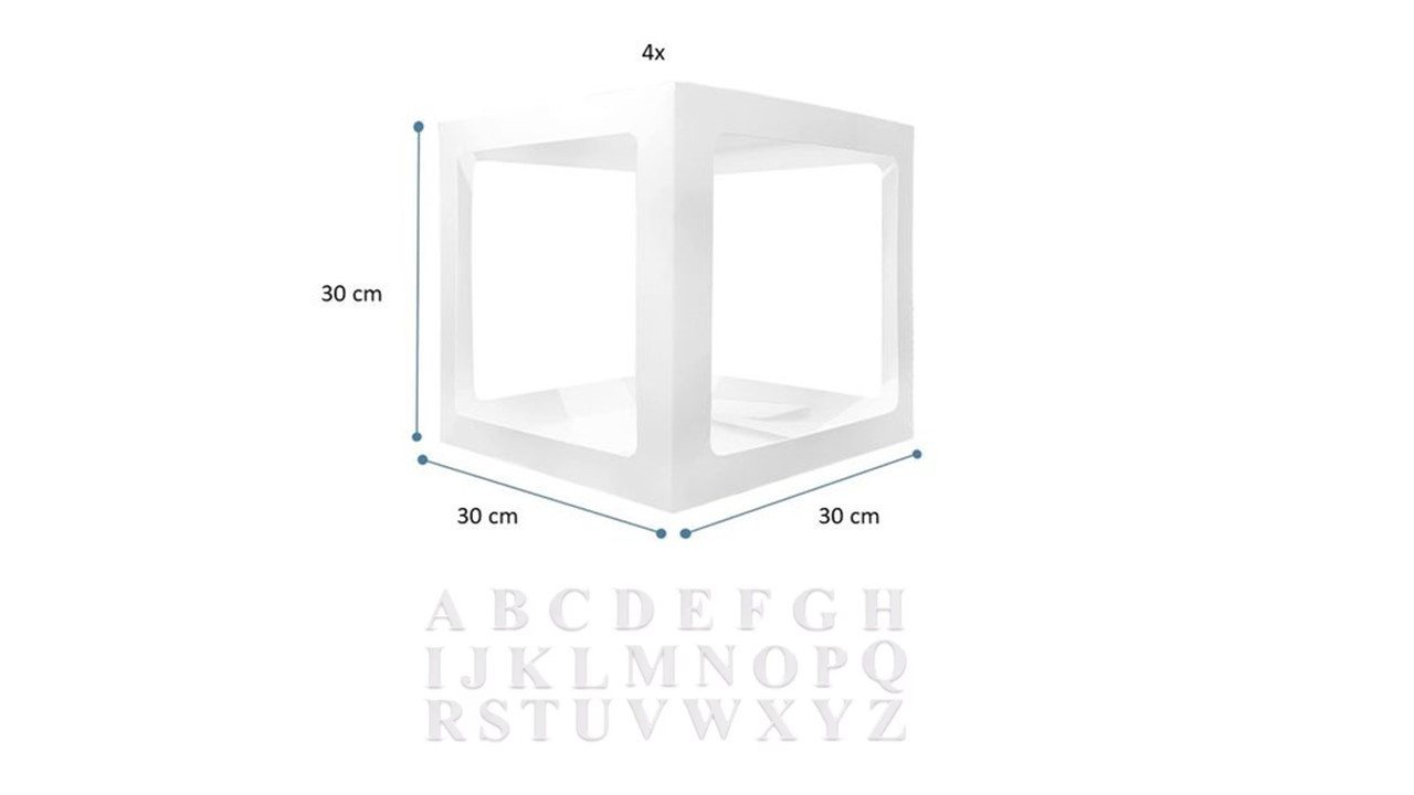 PartyFlamingo Dekoobjekt Transparente Boxen Set weiß Dekoration Babyparty Buchstaben A-Z – Bild 2 von 2