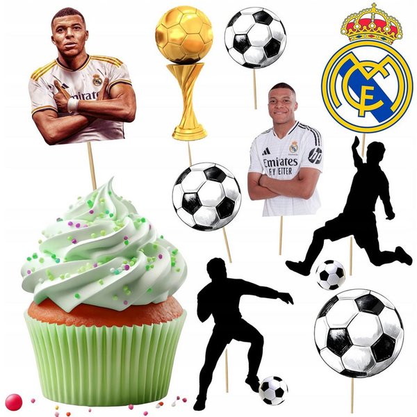 PartyPal, Topper TOPPER FÜR TORTEN FUSSBALL MBAPPE REAL MADRID SET
