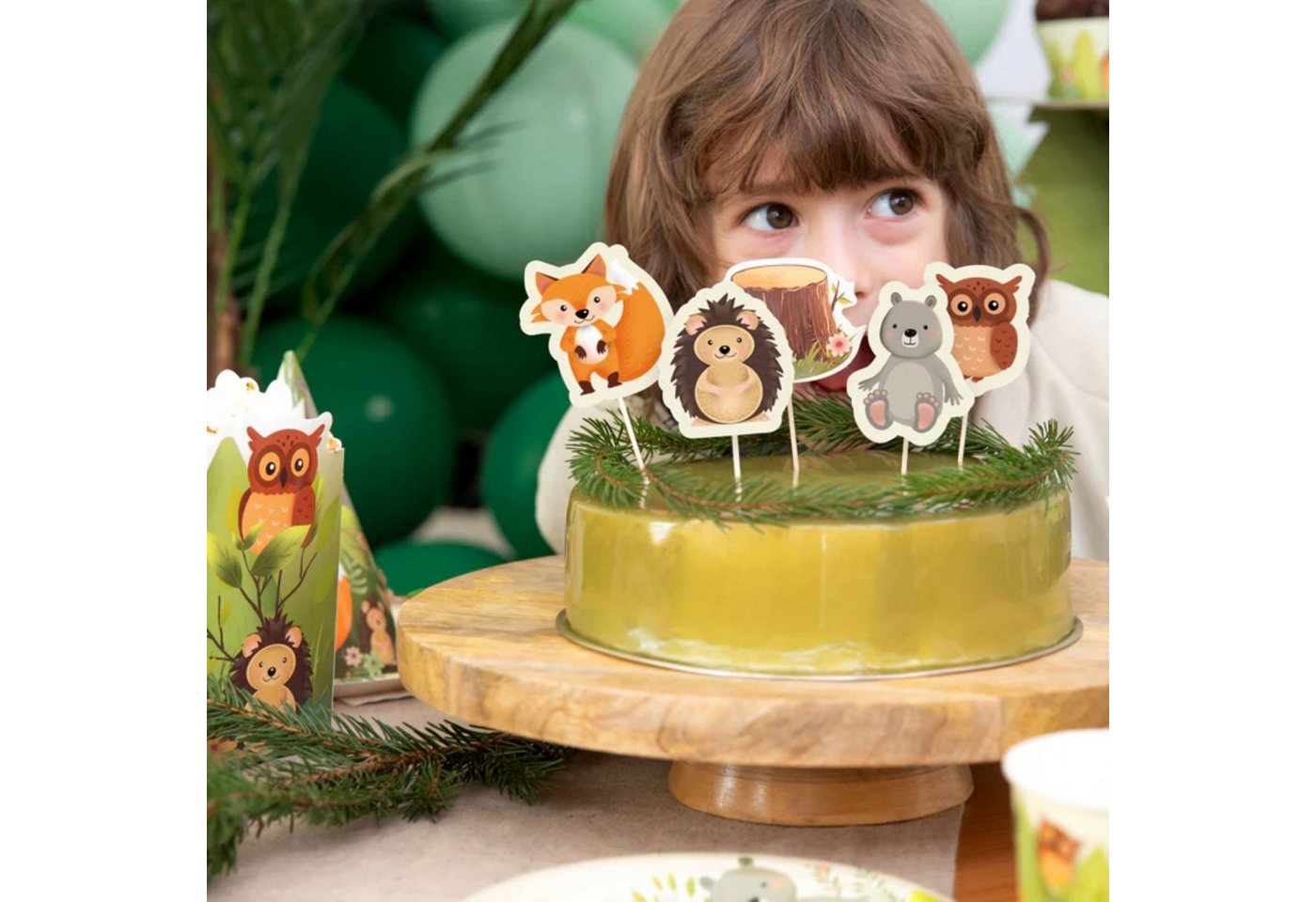 PartyPal, Topper Waldkuchen- und Cupcake-Topper - 9 Stück. Perfekt für Geburtstage, Papier – Bild 4 von 5