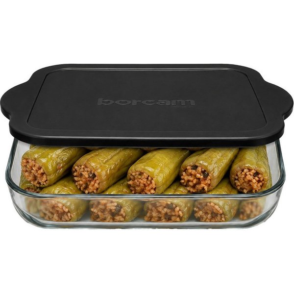 Pasabahce Auflaufform Borcam Bake&Keep 31,8 x 28,3cm, 3,2L, Glas, (6-St), Ofen-, mikrowellen-, gefrier- und spülmaschinengeeignet