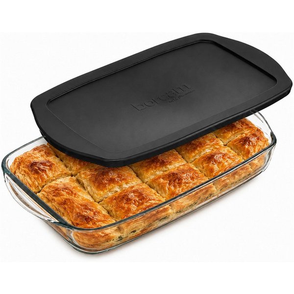 Pasabahce Auflaufform Borcam Bake&Keep 33,6 x19cm, 1,95L, Glas, (2-St), Ofen-, mikrowellen-, gefrier- und spülmaschinengeeignet